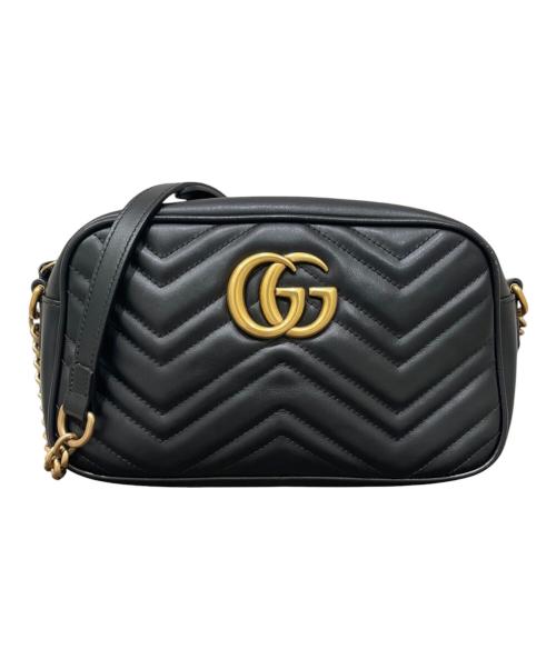 GUCCI（グッチ）GUCCI (グッチ) GGマーモントショルダーバッグ ブラックの古着・服飾アイテム