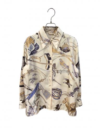 中古・古着通販】HERMES (エルメス) フランス騎兵柄シルクシャツ