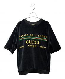 GUCCI（グッチ）の古着「ベロアカットソー/596384 XJBTC」｜ブラック