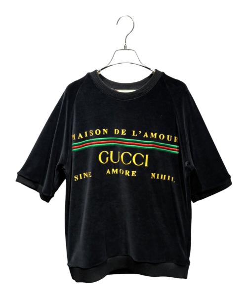 GUCCI（グッチ）GUCCI (グッチ) ベロアカットソー/596384 XJBTC ブラック サイズ:XSの古着・服飾アイテム