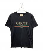 GUCCIグッチ）の古着「ロゴＴシャツ」｜ブラック