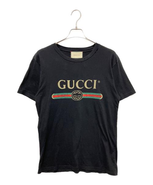 GUCCI（グッチ）GUCCI (グッチ) ロゴＴシャツ ブラック サイズ:XSの古着・服飾アイテム