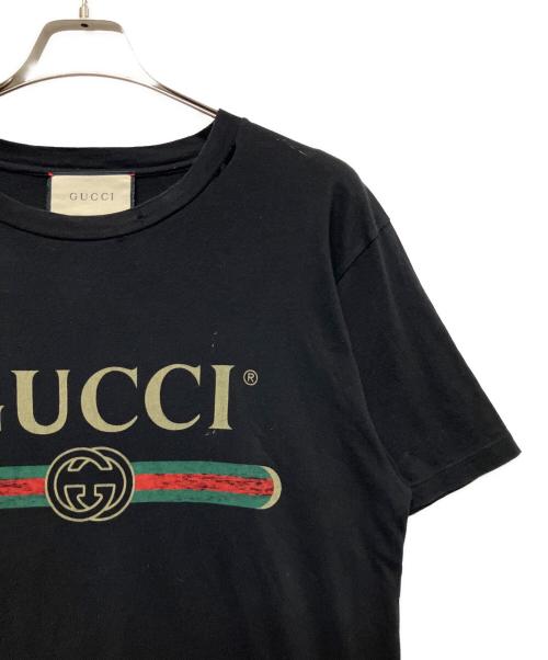 GUCCI（グッチ）GUCCI (グッチ) ロゴＴシャツ ブラック サイズ:XSの古着・服飾アイテム