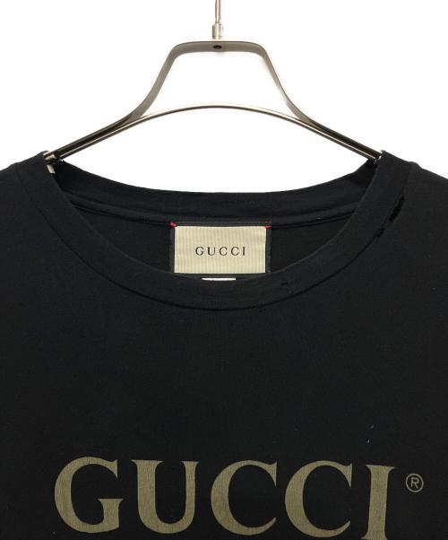 GUCCI（グッチ）GUCCI (グッチ) ロゴＴシャツ ブラック サイズ:XSの古着・服飾アイテム