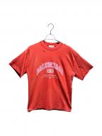 BALENCIAGAバレンシアガ）の古着「ダメージ加工カレッジロゴTシャツ」｜レッド
