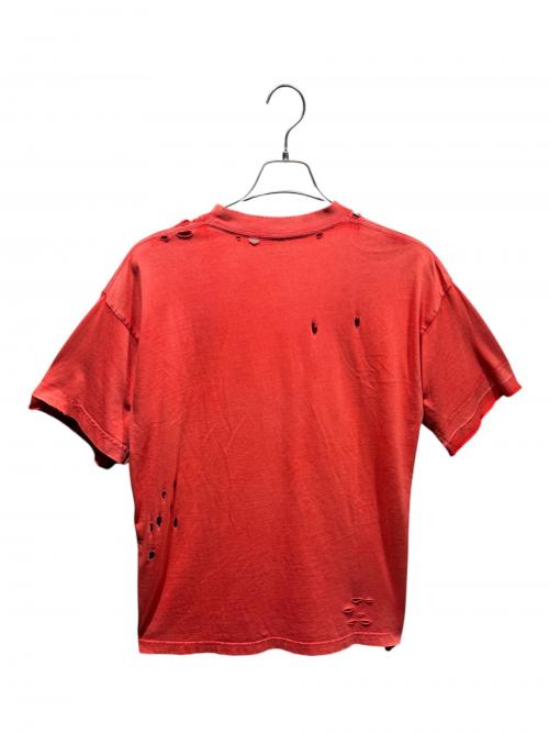 BALENCIAGA（バレンシアガ）BALENCIAGA (バレンシアガ) ダメージ加工カレッジロゴTシャツ レッド サイズ:Sの古着・服飾アイテム