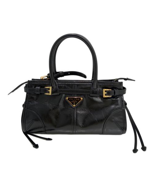 PRADA（プラダ）PRADA (プラダ) Pony Hair Leather Mini Handbag/ポニーレザーミニハンドバッグ/1BA486_2CYR_F0002_V_OOS ブラック サイズ:ミニの古着・服飾アイテム