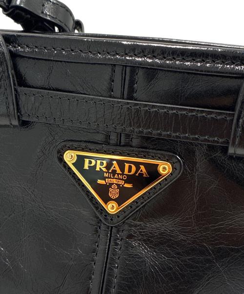 PRADA（プラダ）PRADA (プラダ) Pony Hair Leather Mini Handbag/ポニーレザーミニハンドバッグ/1BA486_2CYR_F0002_V_OOS ブラック サイズ:ミニの古着・服飾アイテム