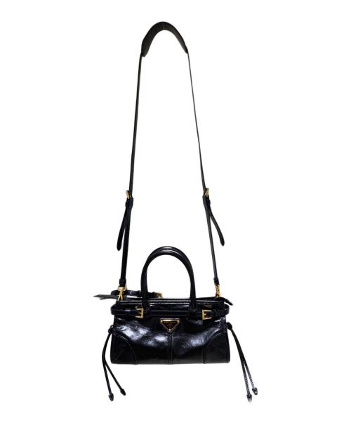 PRADA（プラダ）PRADA (プラダ) Pony Hair Leather Mini Handbag/ポニーレザーミニハンドバッグ/1BA486_2CYR_F0002_V_OOS ブラック サイズ:ミニの古着・服飾アイテム