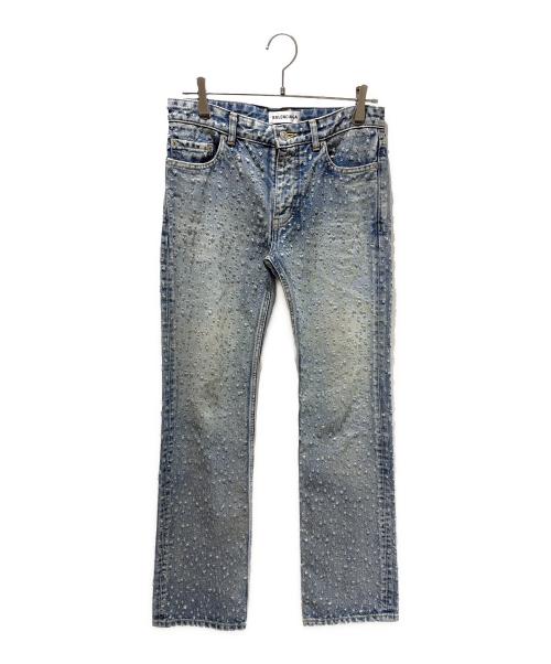 BALENCIAGA（バレンシアガ）BALENCIAGA (バレンシアガ) Distressed Straight Leg Jeans/ダメージ ストレートレッグ ジーンズ/681734 TJW60 インディゴ サイズ:26の古着・服飾アイテム