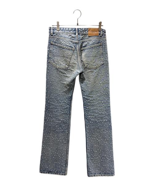BALENCIAGA（バレンシアガ）BALENCIAGA (バレンシアガ) Distressed Straight Leg Jeans/ダメージ ストレートレッグ ジーンズ/681734 TJW60 インディゴ サイズ:26の古着・服飾アイテム