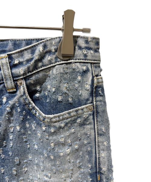 BALENCIAGA（バレンシアガ）BALENCIAGA (バレンシアガ) Distressed Straight Leg Jeans/ダメージ ストレートレッグ ジーンズ/681734 TJW60 インディゴ サイズ:26の古着・服飾アイテム