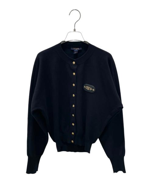 LOUIS VUITTON（ルイ ヴィトン）LOUIS VUITTON (ルイ ヴィトン) レザーロゴパッチ カーディガン ブラック サイズ:ｓの古着・服飾アイテム