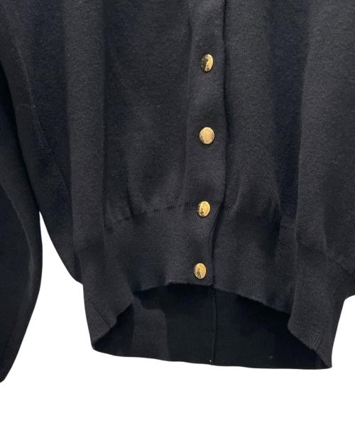 LOUIS VUITTON（ルイ ヴィトン）LOUIS VUITTON (ルイ ヴィトン) レザーロゴパッチ カーディガン ブラック サイズ:ｓの古着・服飾アイテム
