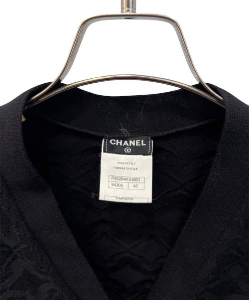 CHANEL（シャネル）CHANEL (シャネル) ココマークボタン Vネックカーディガン ブラック サイズ:42の古着・服飾アイテム