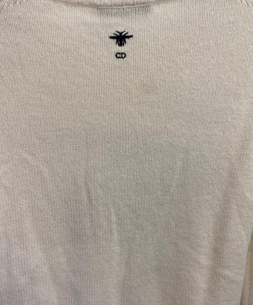 Christian Dior（クリスチャン ディオール）Christian Dior (クリスチャン ディオール) エンブロイダリーカシミヤニット ホワイト サイズ:34の古着・服飾アイテム