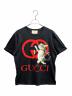GUCCI（グッチ）の古着「ロゴキャットプリントTシャツ」｜ブラック
