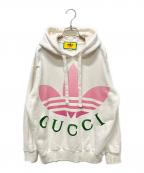 GUCCI×adidasグッチ×アディダス）の古着「ロゴパーカー」｜ホワイト×ピンク