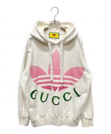 GUCCI×adidas（グッチ×アディダス）の古着「ロゴパーカー」｜ホワイト×ピンク
