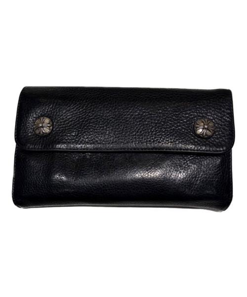 CHROME HEARTS（クロムハーツ）CHROME HEARTS (クロムハーツ) ウェーブウォレット/クロスボタン ブラックの古着・服飾アイテム