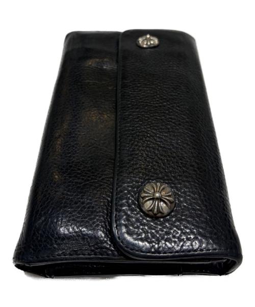 CHROME HEARTS（クロムハーツ）CHROME HEARTS (クロムハーツ) ウェーブウォレット/クロスボタン ブラックの古着・服飾アイテム
