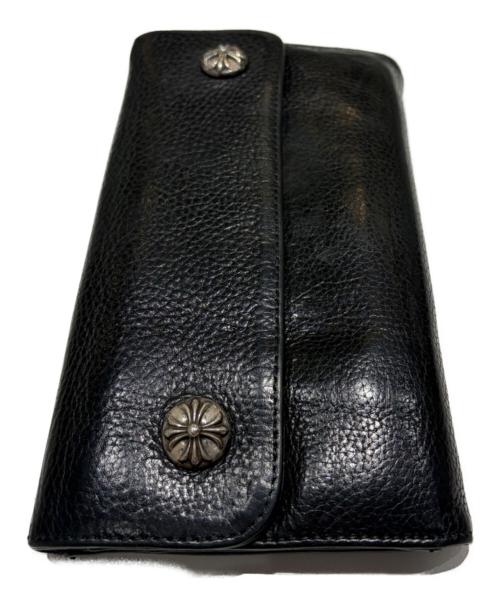 CHROME HEARTS（クロムハーツ）CHROME HEARTS (クロムハーツ) ウェーブウォレット/クロスボタン ブラックの古着・服飾アイテム