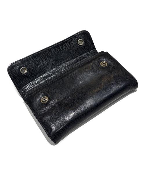 CHROME HEARTS（クロムハーツ）CHROME HEARTS (クロムハーツ) ウェーブウォレット/クロスボタン ブラックの古着・服飾アイテム