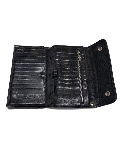 CHROME HEARTS（クロムハーツ）CHROME HEARTS (クロムハーツ) ウェーブウォレット/クロスボタン ブラックの古着・服飾アイテム