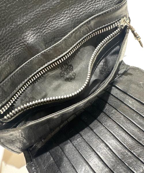 CHROME HEARTS（クロムハーツ）CHROME HEARTS (クロムハーツ) ウェーブウォレット/クロスボタン ブラックの古着・服飾アイテム