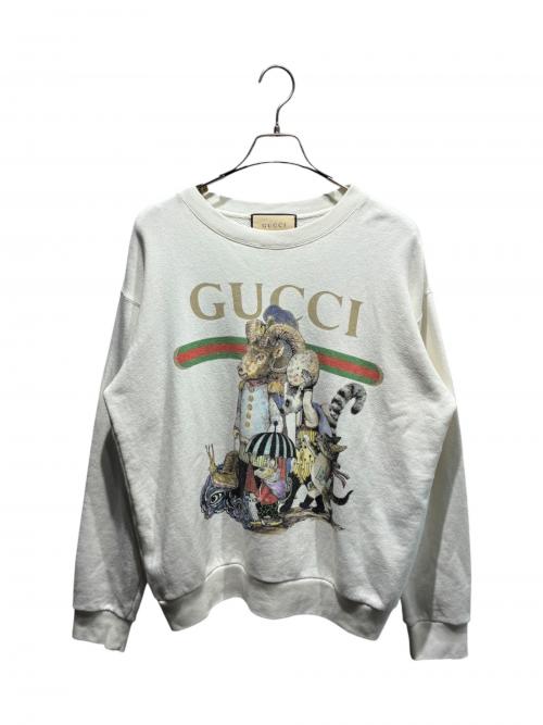 GUCCI（グッチ）GUCCI (グッチ) JAPAN EXCLUSIVE プリント スウェット ホワイト サイズ:XSの古着・服飾アイテム