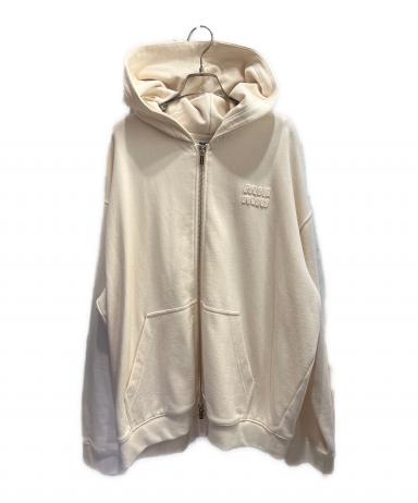 中古・古着通販】MIU MIU (ミュウミュウ) ロゴジップパーカー ホワイト