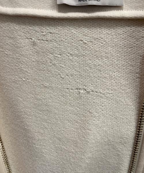 MIU MIU（ミュウミュウ）MIU MIU (ミュウミュウ) ロゴジップパーカー ホワイト サイズ:Lの古着・服飾アイテム