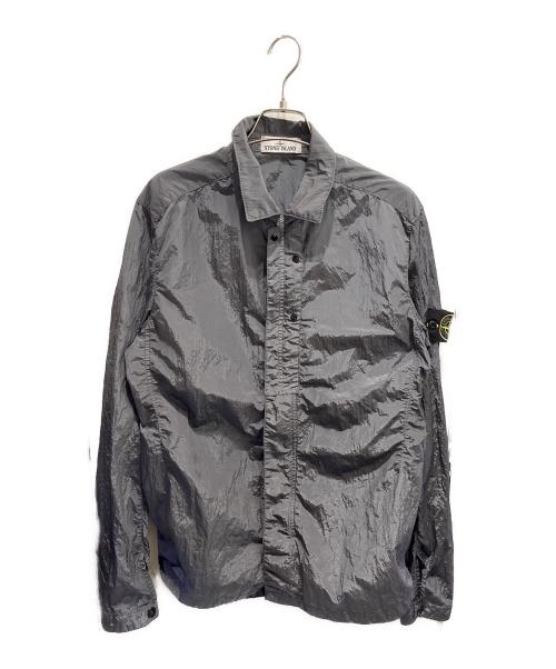 STONE ISLAND（ストーンアイランド）STONE ISLAND (ストーンアイランド) ナイロンシャツジャケット ブラック サイズ:Mの古着・服飾アイテム