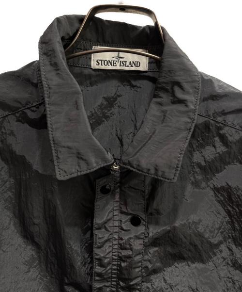 STONE ISLAND（ストーンアイランド）STONE ISLAND (ストーンアイランド) ナイロンシャツジャケット ブラック サイズ:Mの古着・服飾アイテム