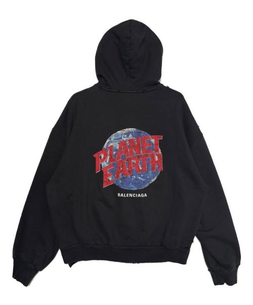 BALENCIAGA（バレンシアガ）BALENCIAGA (バレンシアガ) PLANET EARTH ZIP UP HOODIE ブラック サイズ:XXSの古着・服飾アイテム