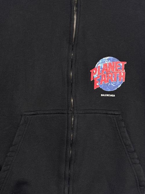 BALENCIAGA（バレンシアガ）BALENCIAGA (バレンシアガ) PLANET EARTH ZIP UP HOODIE ブラック サイズ:XXSの古着・服飾アイテム