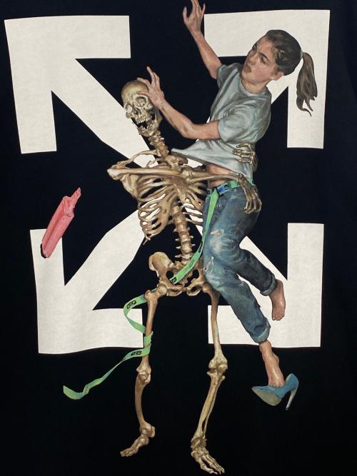 OFFWHITE（オフホワイト）OFFWHITE (オフホワイト) プリントスウェット ブラック サイズ:XLの古着・服飾アイテム