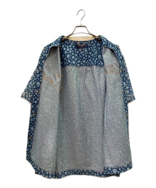 LOUIS VUITTON（ルイ ヴィトン）LOUIS VUITTON (ルイ ヴィトン) 草間彌生 (クサマヤヨイ) Infinity Dots デニムベースボールシャツ ブルー サイズ:Mの古着・服飾アイテム