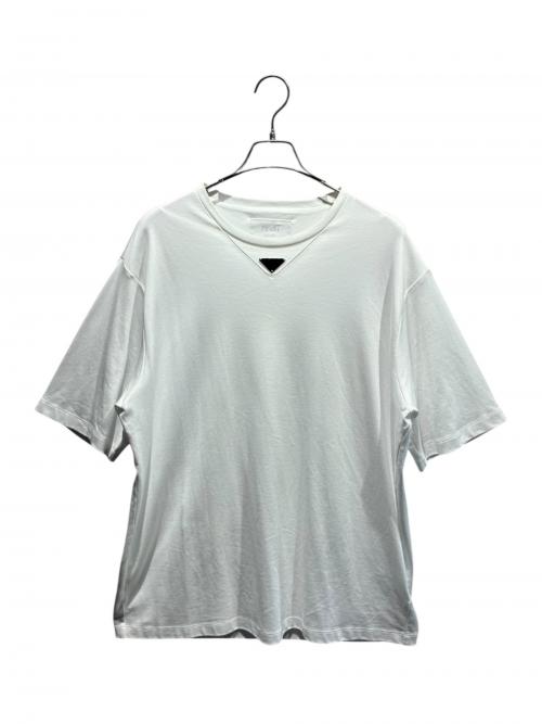 PRADA（プラダ）PRADA (プラダ) トライアングルロゴTシャツ ホワイト サイズ:XLの古着・服飾アイテム