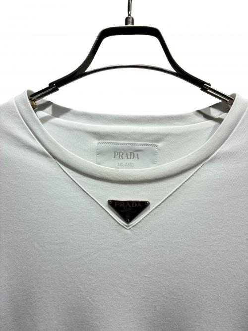 PRADA（プラダ）PRADA (プラダ) トライアングルロゴTシャツ ホワイト サイズ:XLの古着・服飾アイテム