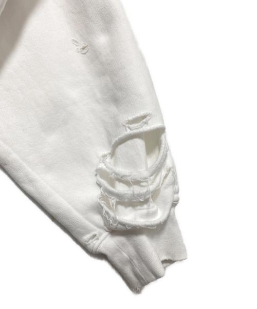 BALENCIAGA（バレンシアガ）BALENCIAGA (バレンシアガ) Caps Destroyed Hoodie ホワイト サイズ:XSの古着・服飾アイテム