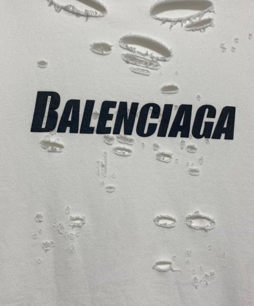 BALENCIAGA（バレンシアガ）BALENCIAGA (バレンシアガ) Caps Destroyed Hoodie ホワイト サイズ:XSの古着・服飾アイテム