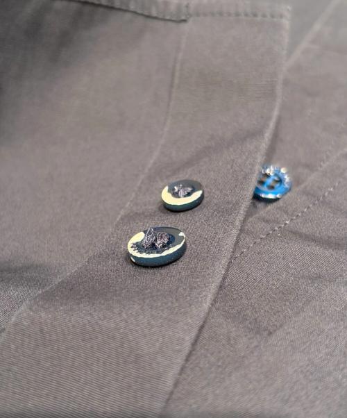 BALENCIAGA（バレンシアガ）BALENCIAGA (バレンシアガ) バックロゴプリント半袖シャツ ネイビー サイズ:37の古着・服飾アイテム
