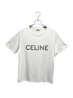 CELINEセリーヌ）の古着「スタッズロゴTシャツ/2X50C671Q」｜ホワイト