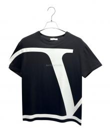 VALENTINO（ヴァレンティノ）の古着「ビッグロゴTシャツ/WV3MG10V7LR」｜ブラック×ホワイト