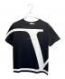VALENTINO（ヴァレンティノ）の古着「ビッグロゴTシャツ/WV3MG10V7LR」｜ブラック×ホワイト