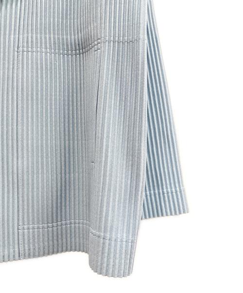 HOMME PLISSE ISSEY MIYAKE（オム プリッセ イッセイ ミヤケ）HOMME PLISSE ISSEY MIYAKE (オム プリッセ イッセイ ミヤケ) プリーツ テーラードジャケット ライトグレー サイズ:2の古着・服飾アイテム