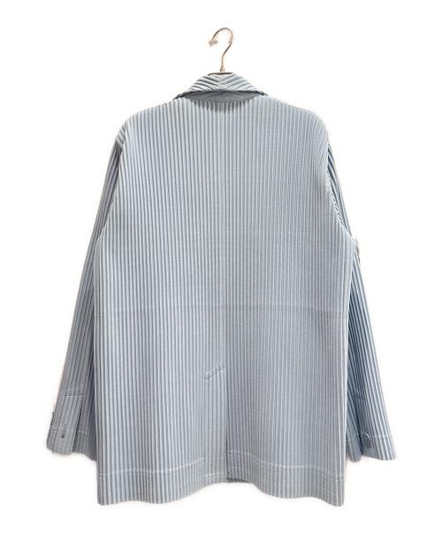 HOMME PLISSE ISSEY MIYAKE（オム プリッセ イッセイ ミヤケ）HOMME PLISSE ISSEY MIYAKE (オム プリッセ イッセイ ミヤケ) プリーツ テーラードジャケット ライトグレー サイズ:2の古着・服飾アイテム