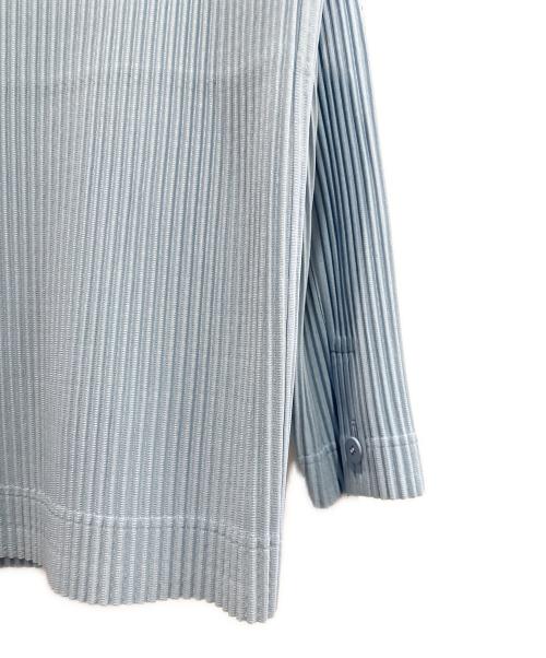 HOMME PLISSE ISSEY MIYAKE（オム プリッセ イッセイ ミヤケ）HOMME PLISSE ISSEY MIYAKE (オム プリッセ イッセイ ミヤケ) プリーツ テーラードジャケット ライトグレー サイズ:2の古着・服飾アイテム