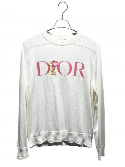 DIOR HOMME（ディオール オム）DIOR HOMME (ディオール オム) フローラル刺繍ニット/293M653AT443 ホワイト サイズ:Mの古着・服飾アイテム